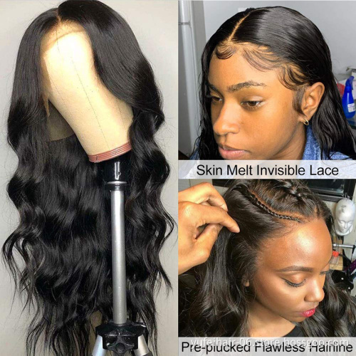 100% Brazilian Virgin Human Hair Transparent Swiss Lace Wig HD Body Wave Lace Front wigs for Black Women human hair wigs